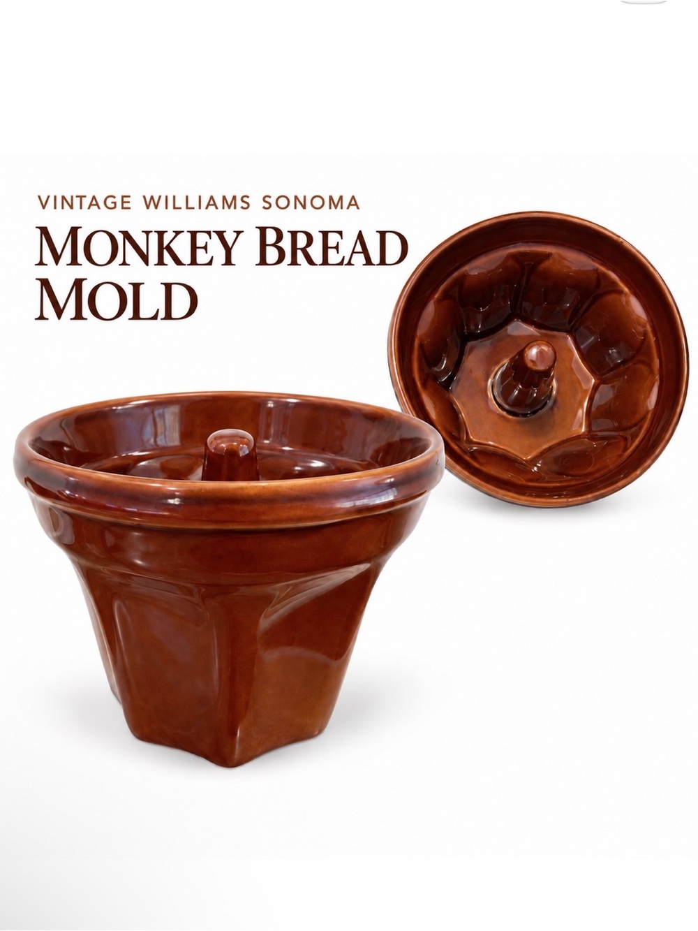 William Sonoma, Vintage Monkey Break Mold Ceramic Bundt Pan